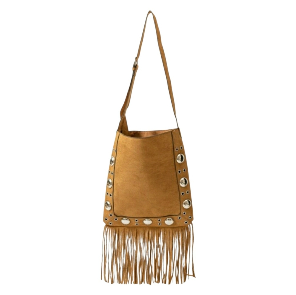 Boho Fringe Shoulder Bag w/ Silver Studs & Grommets (3 Colors Available) NWT! - Picture 2 of 6
